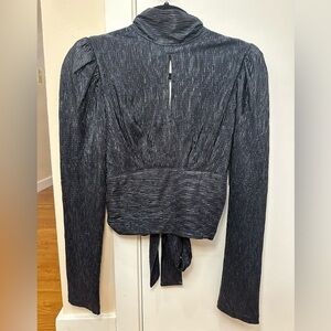 DO+BE Shimmering Black Long Sleeve Blouse